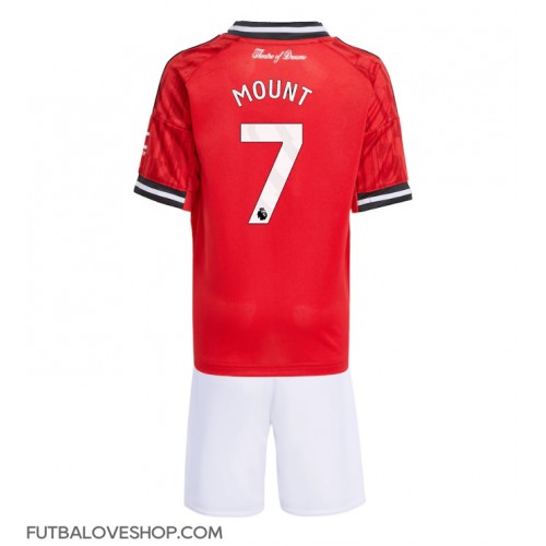 Dres Manchester United Mason Mount #7 Domáci pre deti 2025-26 Krátky Rukáv (+ trenírky)
